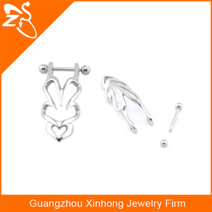 Joyería Vibrante para Piercing de Pezón, Anillo de Pezón en Forma de Corazón, Joyería Magnética para Pezón de Acero Inoxidable 316L - Product Image 5