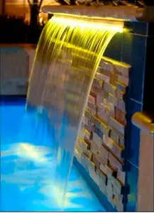 Achtertuin waterval rvs indoor water feature led waterval gordijn licht