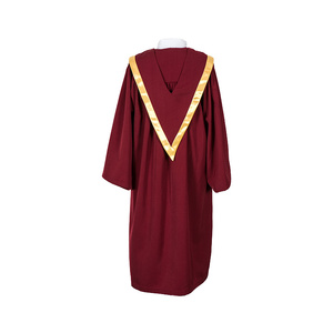 Túnicas de coro de iglesia para adultos, estola de coro en forma de <span class=keywords><strong>V</strong></span> con borde y cruce, disfraz de juez de Halloween en 12 colores, venta al por mayor