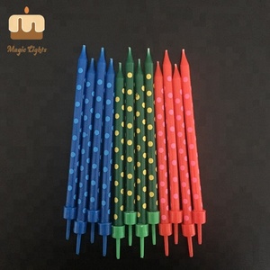 Buen diseño 10 cm altura tres colores impresión del punto fino torta <span class=keywords><strong>vela</strong></span> - Product Image 1
