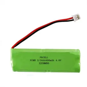 OEM定制4.8V 2/3AAA400mAh NIMH可充电电池组用于Dogtra衣领变送器出厂价格