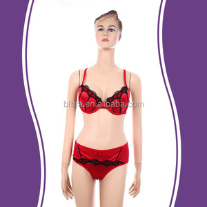 Top qualité soyeux élégant sexy satin <span class=keywords><strong>rouge</strong></span> soutien - <span class=keywords><strong>gorge</strong></span> culotte <span class=keywords><strong>ensemble</strong></span> - Product Image 1