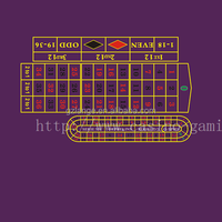 Tableau de Roulette Européenne Qualité Casino Tapis de Roulette Ignifuge LANGE LANGE0601 Taille et Couleur Personnalisables