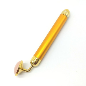 天然翡翠フェイスグアシャマッサージローラー<span class=keywords><strong>24K</strong></span>金メッキエナジーローズクォーツグアシャビューティーバー（アンチエイジング用） - Product Image 2