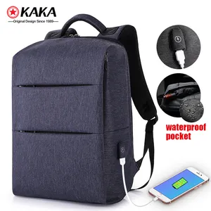 2019 Pabrik Hot Jual OEM Bagpack Bisnis USB Tas Pria Perjalanan Kustom Tahan Air Anti Pencurian Sekolah Tas Ransel Laptop Tas Ransel