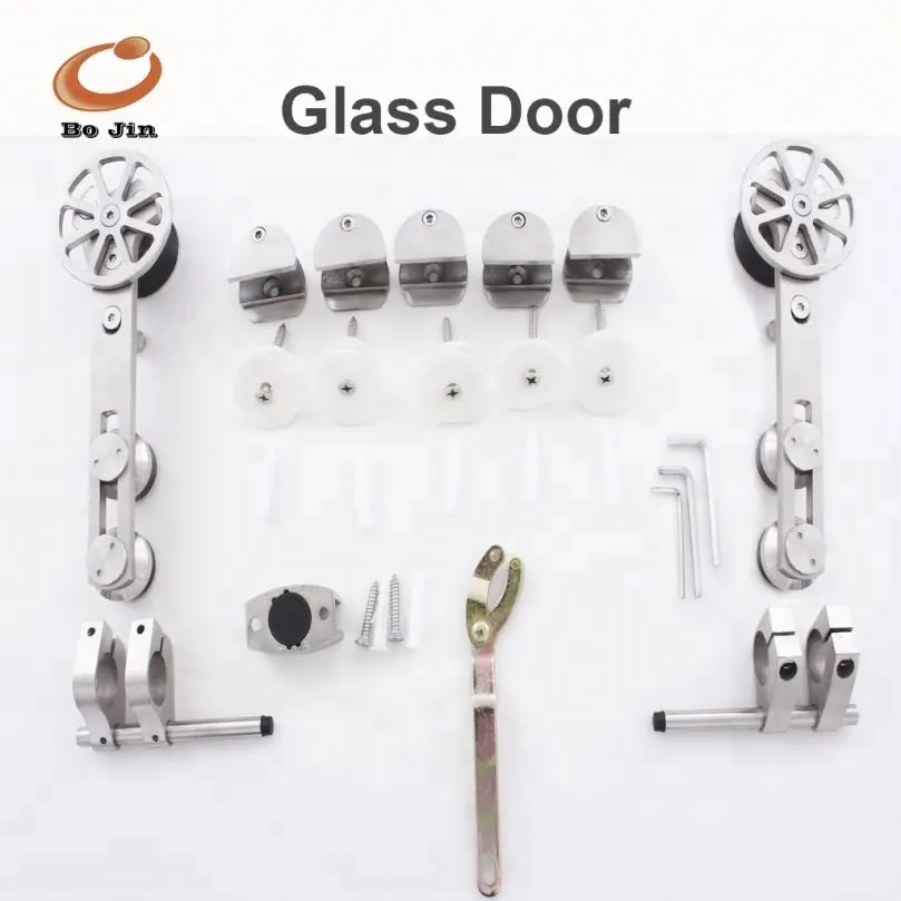 Commercial Barn Door Hardware Stainless Steel 304 Wood & Glass Door Hardware 1830mm