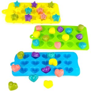 Vui vẻ, đồ chơi Trẻ Em Thiết Lập Hearts Kẹo Molds, vỏ Khuôn Chocolate, Stars Ice Molds