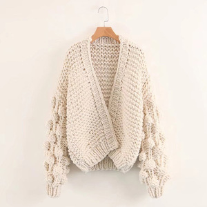 <span class=keywords><strong>Cardigan</strong></span> 2024 pigro lavorato a maglia 5 GG senza bottone manica a sbuffo di colore personalizzato per l'inverno - Product Image 5
