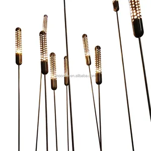 Patent Design Modern Outdoor Decoration Steel metal Garden LED Reeds Light for Soil Courtyard