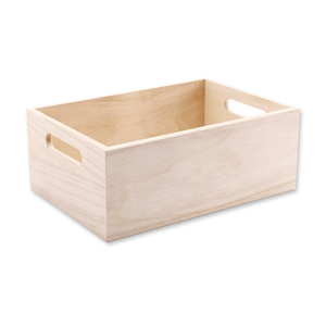 Home garden cheap gift paulownia large wooden crates toy storage wood crate with handle