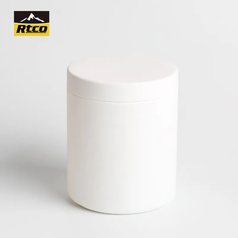 RTCO Kemasan Botol Protein, Pemasok China Kualitas Tinggi Soft Touch Canister HDPE Premium Jernih