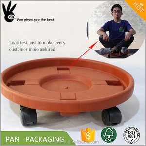 Barato al por mayor de plástico en movimiento ronda platillo bandeja de maceta planta con ruedas fácil de mover - Product Image 1