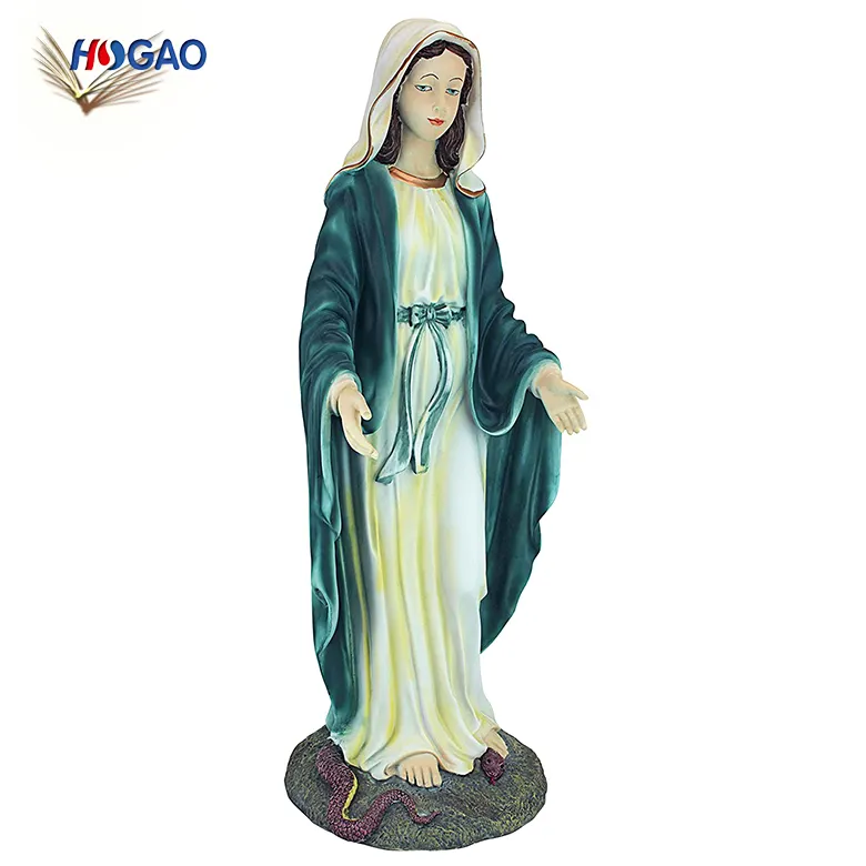 ポリレジンフルカラー屋外祝福された母宗教聖母マリア樹脂像無原罪の概念宗教的な庭の像