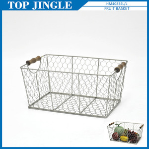 Panier rectangulaire de qualité fiable avec poignée en bois en caoutchouc - Product Image 4