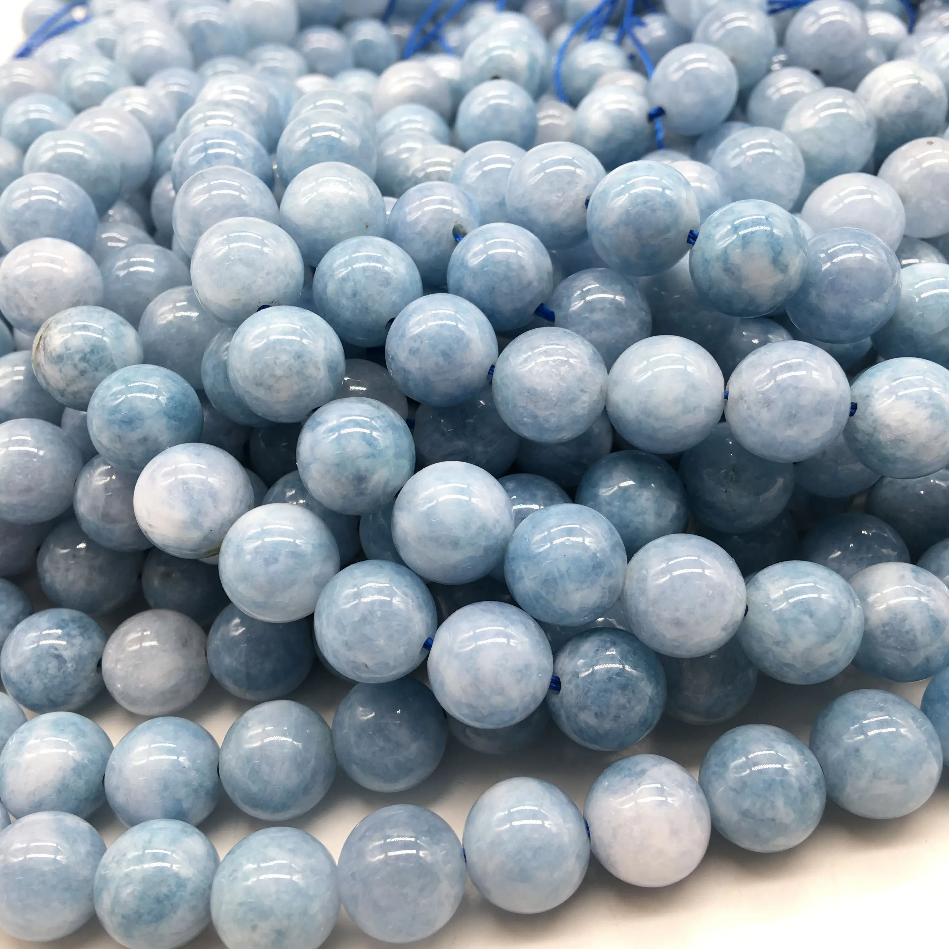 Atacado água-marinha tingido pedra natural solta gemstone beads pedra para fazer jóias