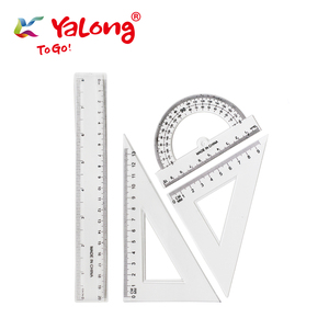 Yalong88135 Juego de 4 Piezas de Geometría, Regla de Resina, Juego de Herramientas Matemáticas, Reglas de Geometría para Material Escolar - Product Image 3