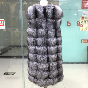 Real <strong>Silver</strong> Fox Fur Vest Winter Fashion Warm Gilet Top Quality Natural Fur <strong>Waistcoat</strong> - Product Image 4