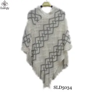 New design knitted mexican poncho shawl