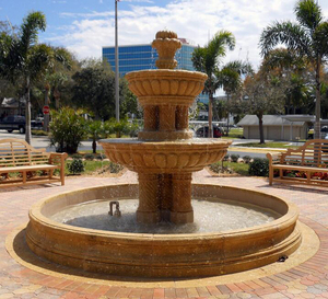 Fuente de Jardín de Mármol Estilo Occidental, Producto de Piedra para Jardín, Fuente Escalonada de Tamaño Personalizado - Product Image 6