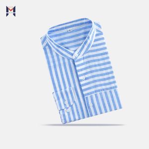 <span class=keywords><strong>Chemise</strong></span> Homme Rayée à <span class=keywords><strong>Col</strong></span> Mandarin Tendance 2024 – Tissu Mixte – Vente <span class=keywords><strong>en</strong></span> Gros Usine ODM/OEM - Product Image 2