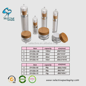 100Ml Acrylic Mỹ Phẩm <span class=keywords><strong>Container</strong></span> Acrylic <span class=keywords><strong>Lotion</strong></span> Chai Mỹ Phẩm Sang Trọng Với Nắp Gỗ - Product Image 5