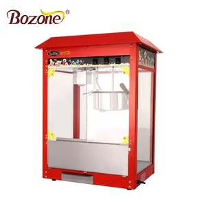 CE Zertifiziert Industrielle Automatische, Der Snack Ausrüstung Roten Dach Weiß Spalten Gas Großen Kommerziellen Popcorn Maschine für Verkauf