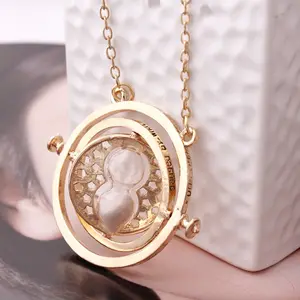 Fashion film harry jewelry potter gold plated time turner hourglass necklace