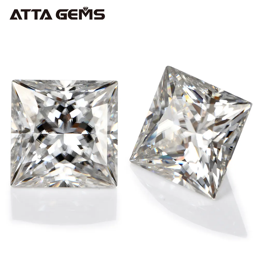 Atacado de Pedras Preciosas Pedras Preciosas Quadrado Corte Da Princesa Moissanite Diamante Branco