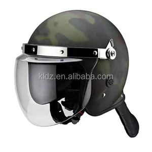 Green Colour Riot Control Helmet With Gas Mask Holder