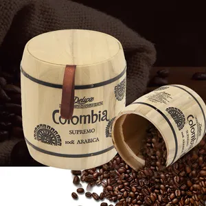 かわいいミニウッドコーヒー豆収納包装ギフトバレル木製バレル