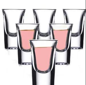 Vendita calda 30ml 60Ml Set di bicchierini con fondo tondo Base pesante Souvenir Soda Lime Tequlia Shot Glass