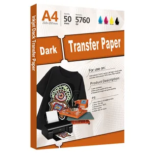 Papel de transferencia térmica A4 dark, papel de transferencia térmica por inyección de tinta