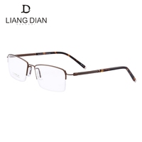 Montura de gafas de titanio puro, gafas ópticas personalizadas, venta al por mayor, Media llanta