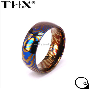 Nhẫn Trang Sức Mới Nhất 2023 Nhẫn Cưới Damascus Bằng Titan Cổ Điển Xu Hướng Phổ Biến - Product Image 4