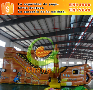 Juegos barco piratas castillo inflable con tobogan - Product Image 2