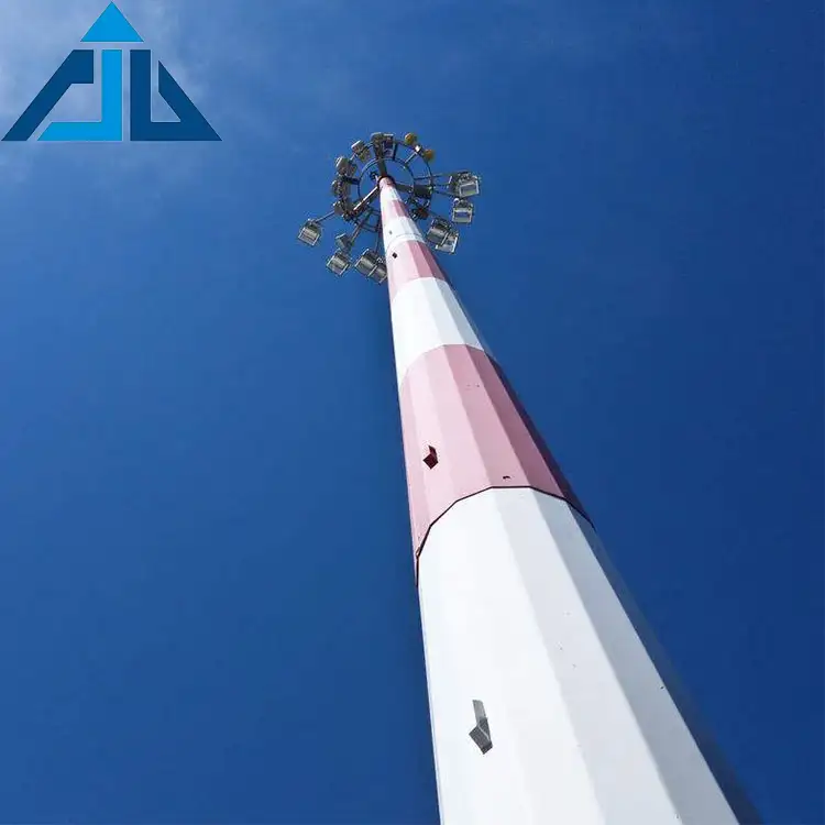 Single pipe telecommunication high quality steel monopole antenna tower