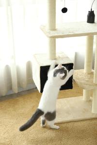 Produk Hewan Peliharaan Desain Baru Menara Panjat Kucing Kayu Besar Mewah Modern, Rumah Pohon untuk Kucing, Menara Kucing - Product Image 3