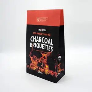 Custom brand environmental 14 LBS 6KG wood charcoal paper bag