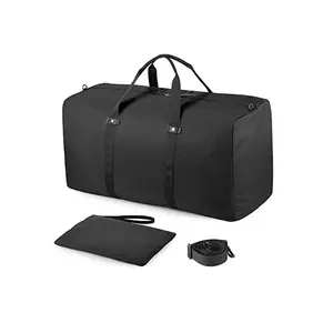 R.heart 45L/80L Faltbare Reisesport-Reisetasche Packbare leichte Reisetasche Große Flug kabinen taschen-Schwarz