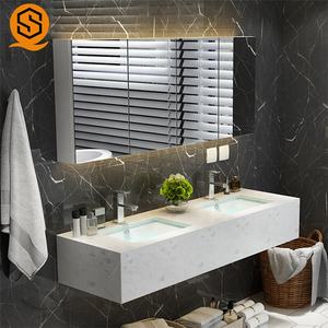 מודרני קוורץ אבן בחדר אמבטיה עם מובנה כיורים - Product Image 3