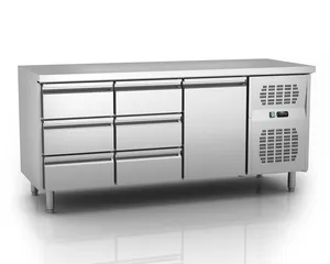 Banco di lavoro da cucina sottopiano in acciaio inox 304 freezer con cassetto