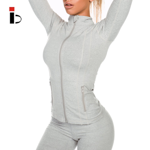 Özel spor salonu Yoga kıyafeti iş dışarı kadınlar Zip spor ceket - Product Image 4