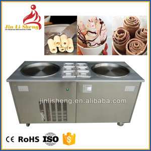 Venta caliente sola Ronda cuadrado plana pan instantáneo helado Tailandia rollo Stir Fry helado máquina de helado máquina de rod - Product Image 4