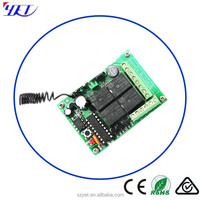 Receptor de Control Remoto de 4 Canales con Código de Aprendizaje de 12v/24v y 433mhz, YET404PC