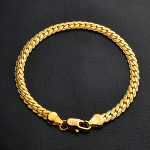Cadena de hueso de serpiente de cadena plana Retro de moda europea y americana 5mm * <span class=keywords><strong>20cm</strong></span> para pulsera de hombres y mujeres - Product Image 4