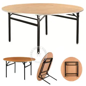 Table ronde en bois pour 10 places, 1.8m, extensible, nouveauté