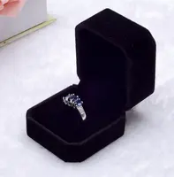 Caixa de anel de noivado feita de veludo, caixa pequena de joias do anel do noivado do luxo romântico personalizado