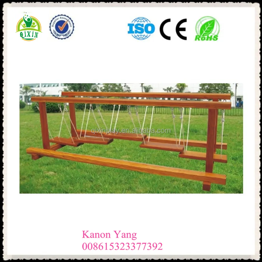 To be distributed all over the world solid wood climbing set garden games for children giant wooden slide for sale QX-18073B