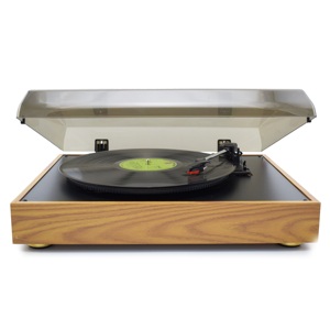 Gramophone en bois classique, lecteur de disques vinyles, tourne-disque avec plateau de taille standard et fonction de retour automatique, fabrication en usine 2019 - Product Image 1