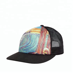 Sombrero de camionero con estampado de sublimación de malla de espuma de 5 paneles coloridos personalizados, tela de sarga con característica común, gorra personalizada - Product Image 5